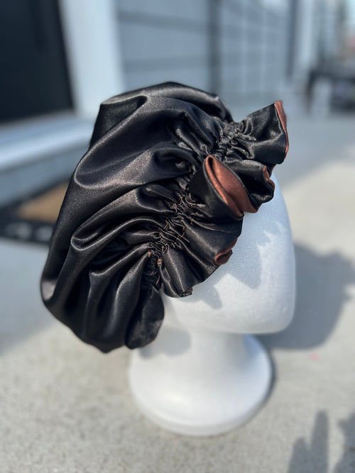 Brown & Black Reversible Bonnet