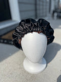 Unisex - No Ruffle Brown & Black Reversible Bonnet