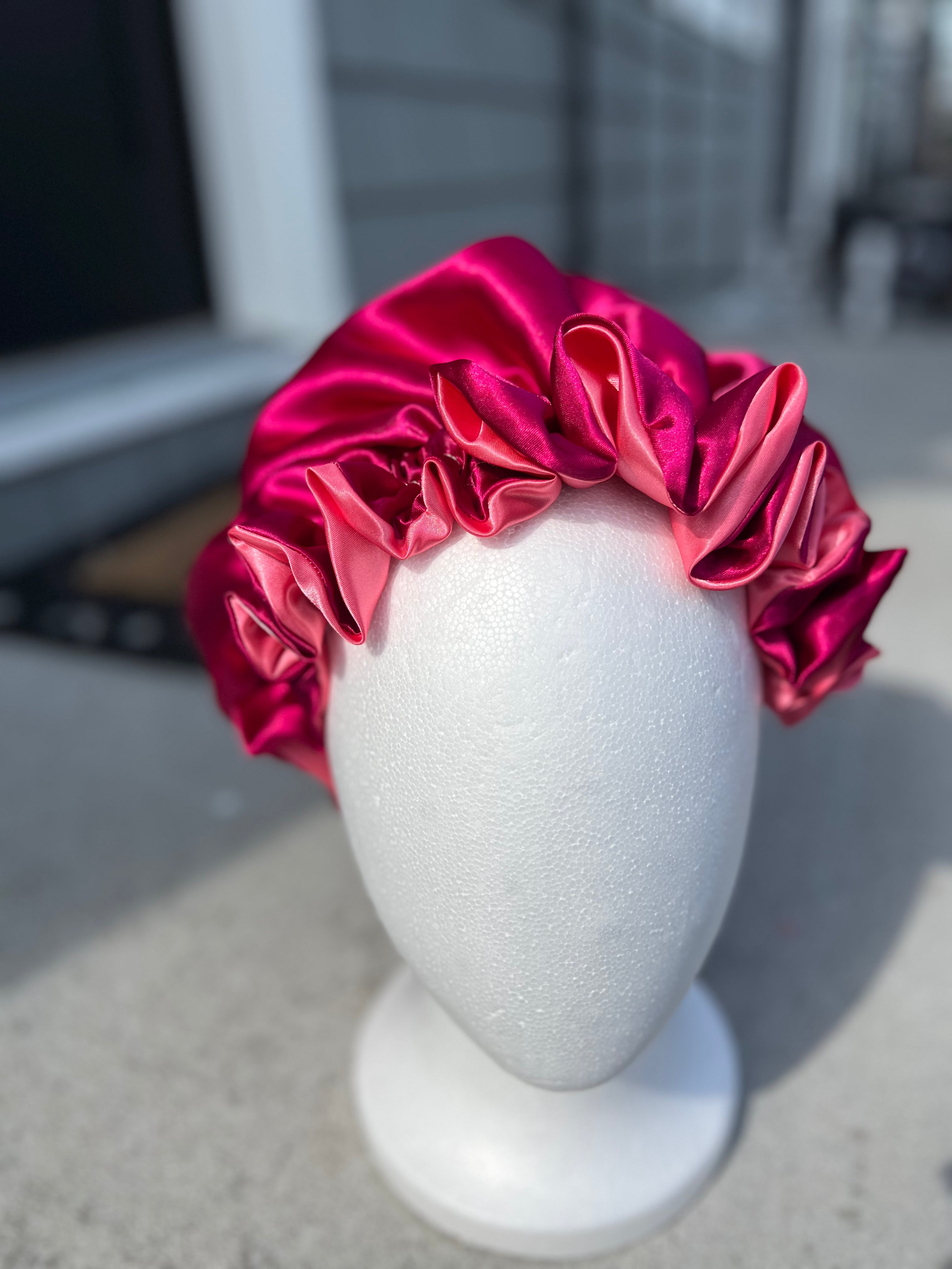 Fuchsia & Coral Reversible Bonnet