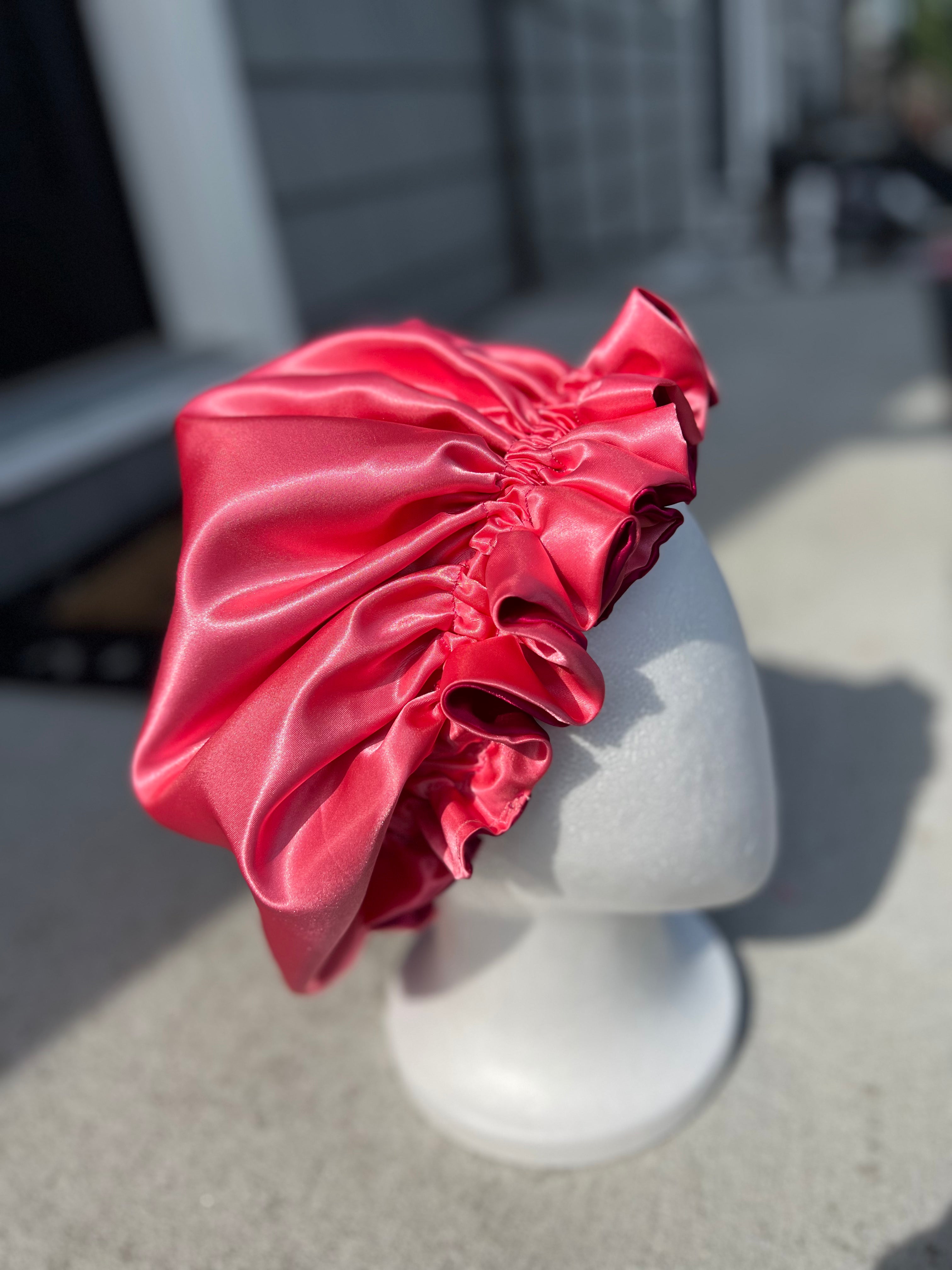 Fuchsia & Coral Reversible Bonnet