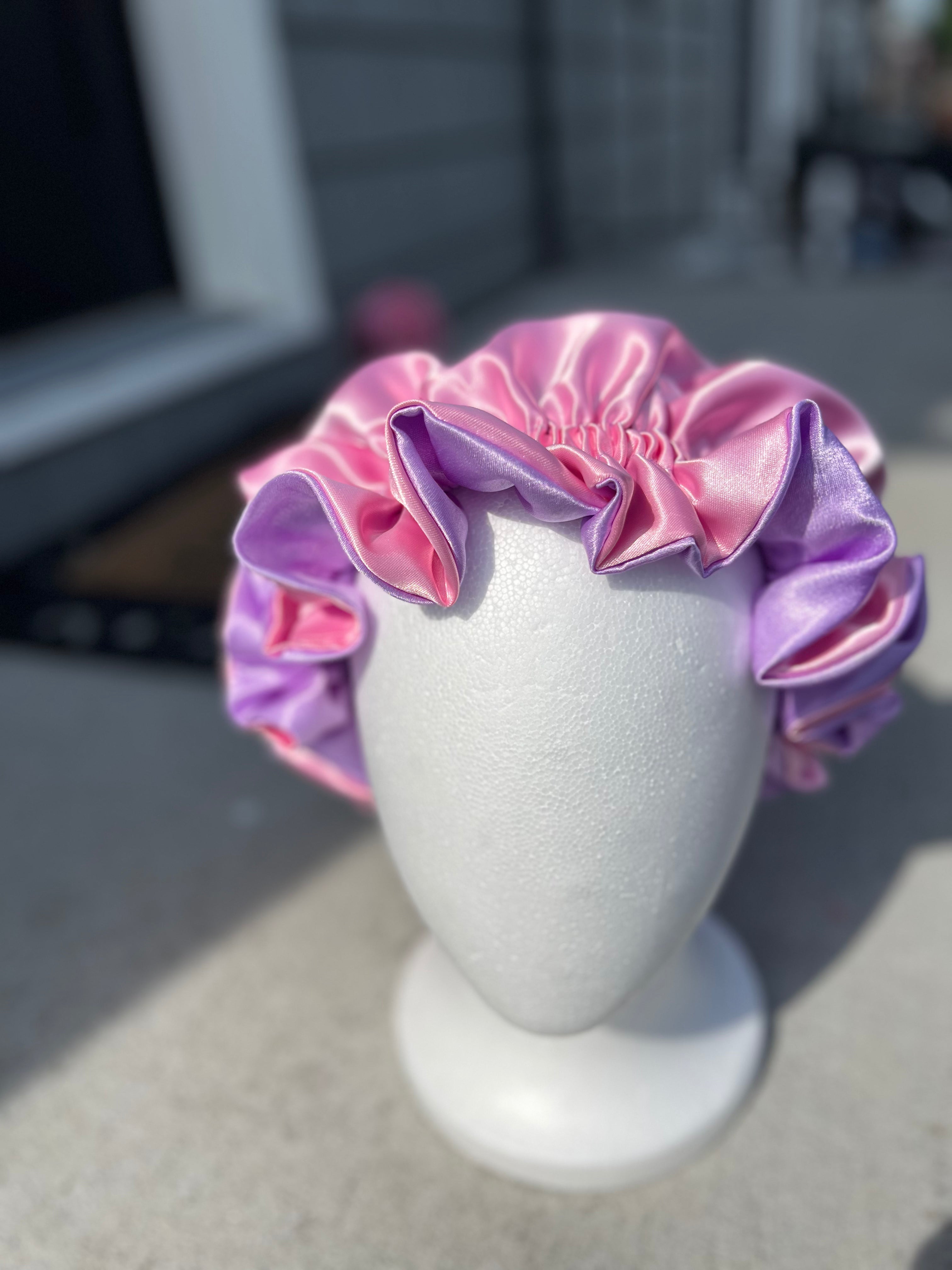 Baby Pink & Lilac Reversible Bonnet