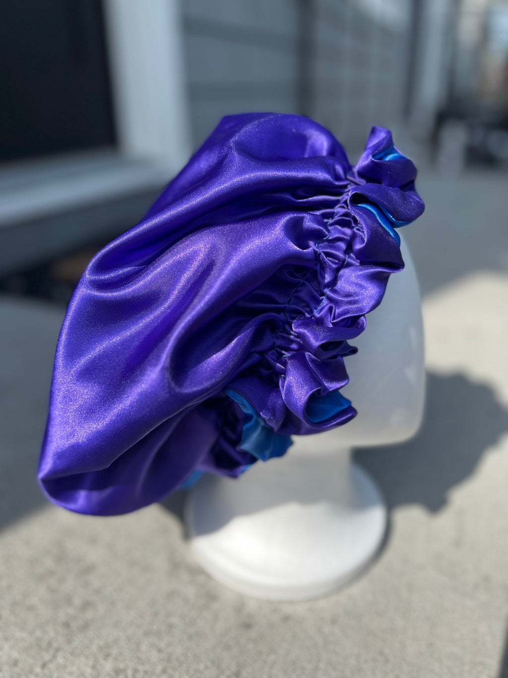 Royal Blue & Royal Purple Reversible Bonnet