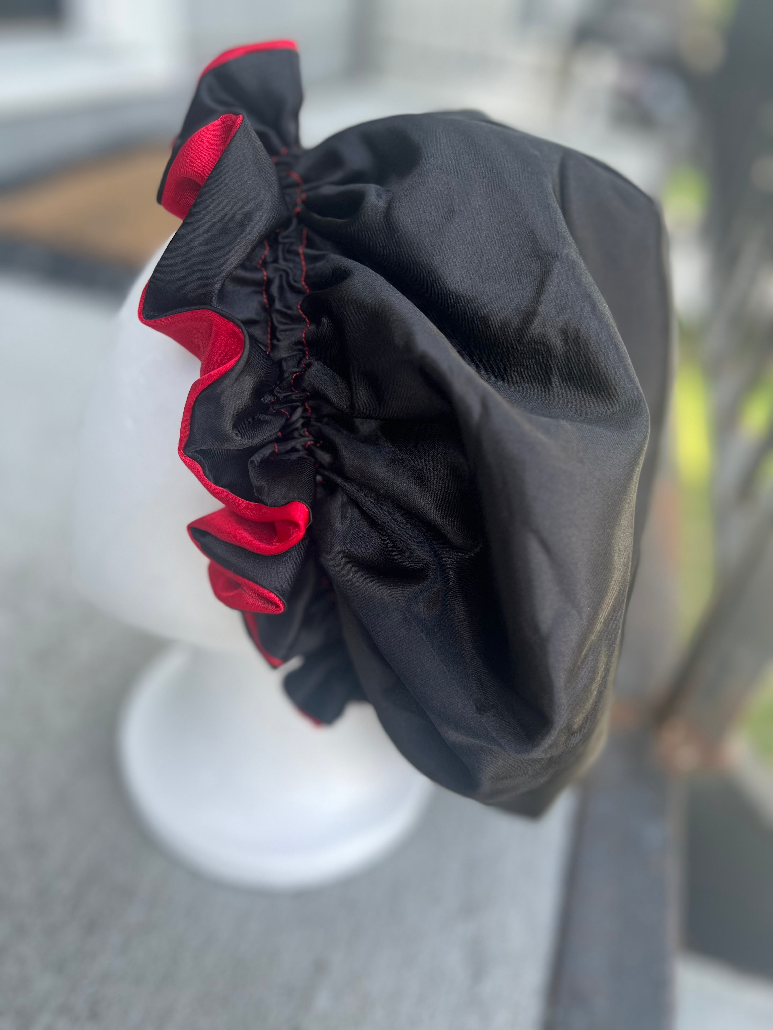 Black & Red Reversible Bonnet